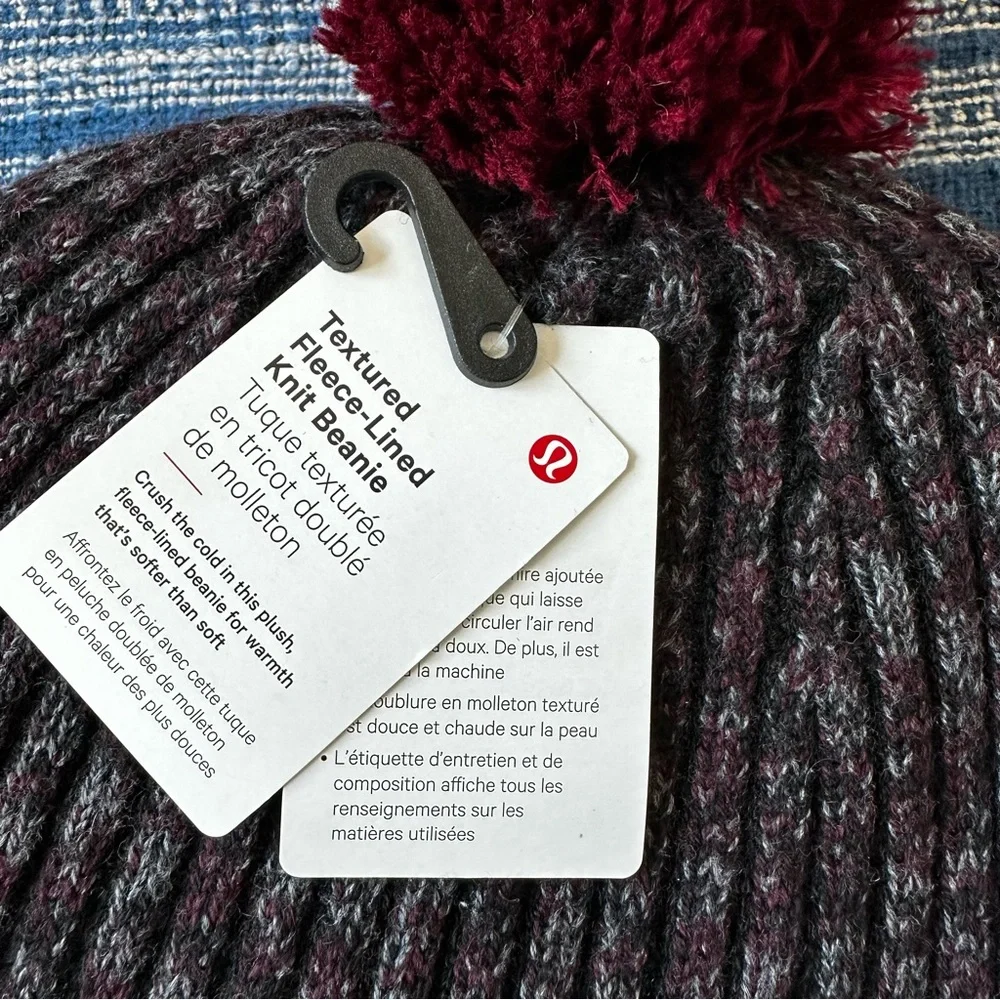 Lululemon Athletica Textured Fleece-Lined Knit Beanie Hat